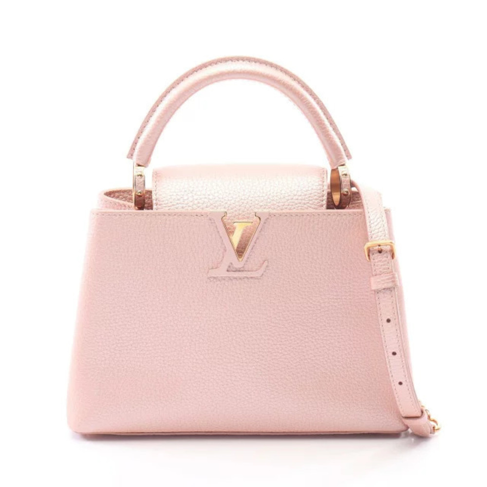 Louis Vuitton Capucines Handbag Leather Pink